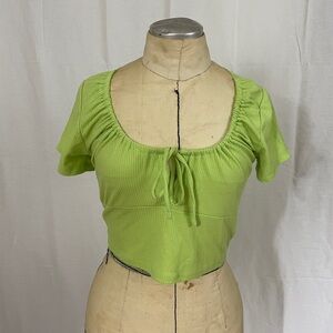 Pacsun Green Cropped Tie Top Size Medium